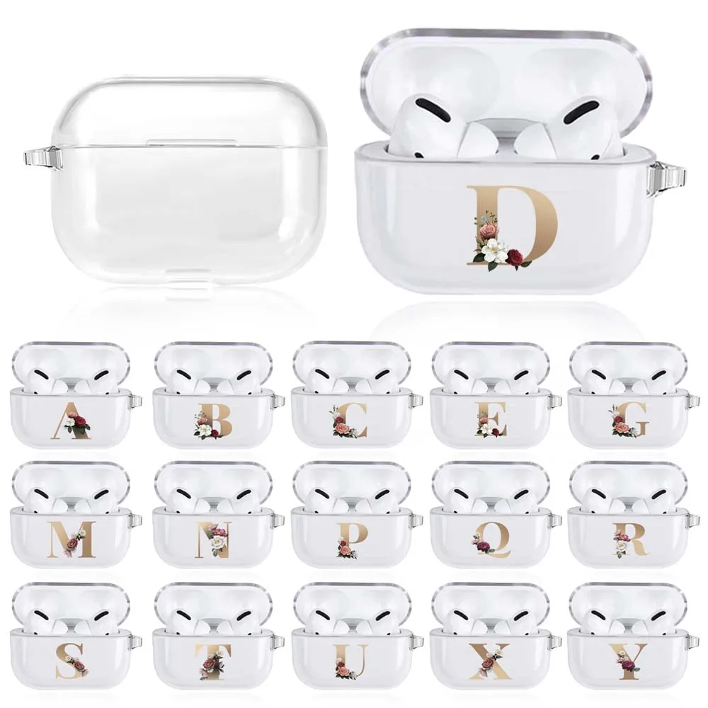 

Clear Soft Silicone Letter AirPods Case for Apple AirPods Pro A2084 A2083 Wireless Bluetooth Earphone Cover