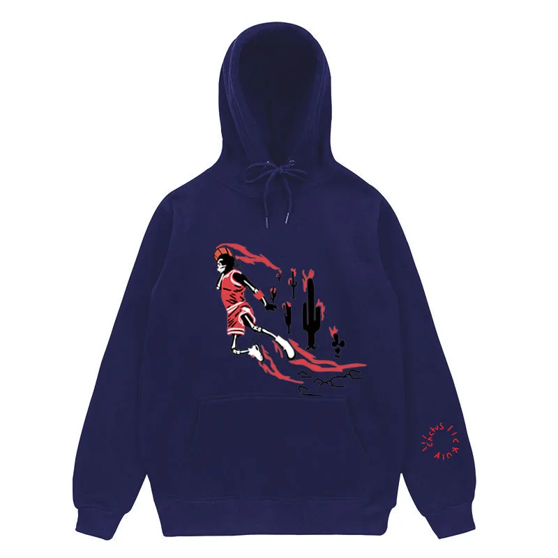 Новое поступление Jordan X Travis Scotts толстовка мужская хлопковая с капюшоном Длинные рукава толстовки Толстовка кактус Джек худи