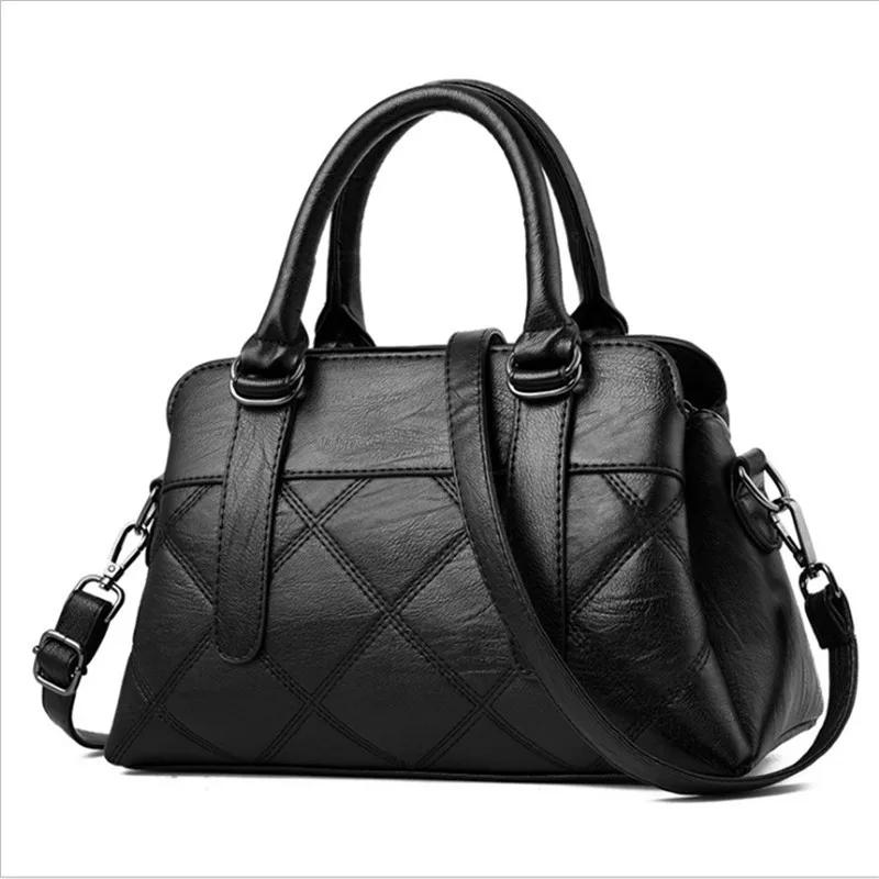 

Shoulder Bags For Women 2019 Luxury Famous Designer Handbags Pu Leather Lattice Crossbody Bag Big lady Casual Messenger Tote Bag