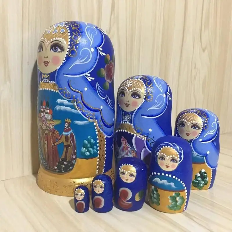 7 шт. русская Matryoshka Матрешка для девочек липа ручная роспись Декор подарок кукла игрушки