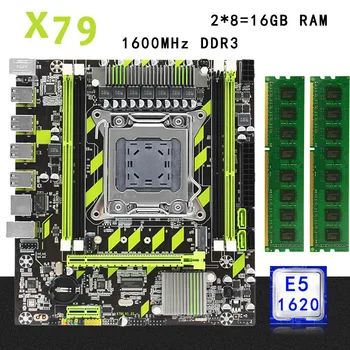 

X79 motherboard set kit LGA 2011 with Intel Xeon E5 2620 processor and 8G(2*4G) DDR3 ECC RAM memory M-ATX M.2 NVME SATA3.0