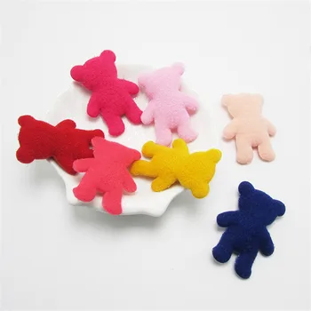

10-50Pcs Cute Plush Bears Appliqued DIY Crafts Supplies Kids Girl Basteln Headwear Hair Pin Accessories Artesanato Material