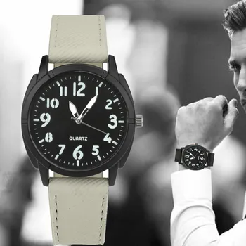 

019 New Business Male Clock Retro Design Leather Band Analog Alloy Quartz Wrist Watch Digital Dial Men's Watches Hour
