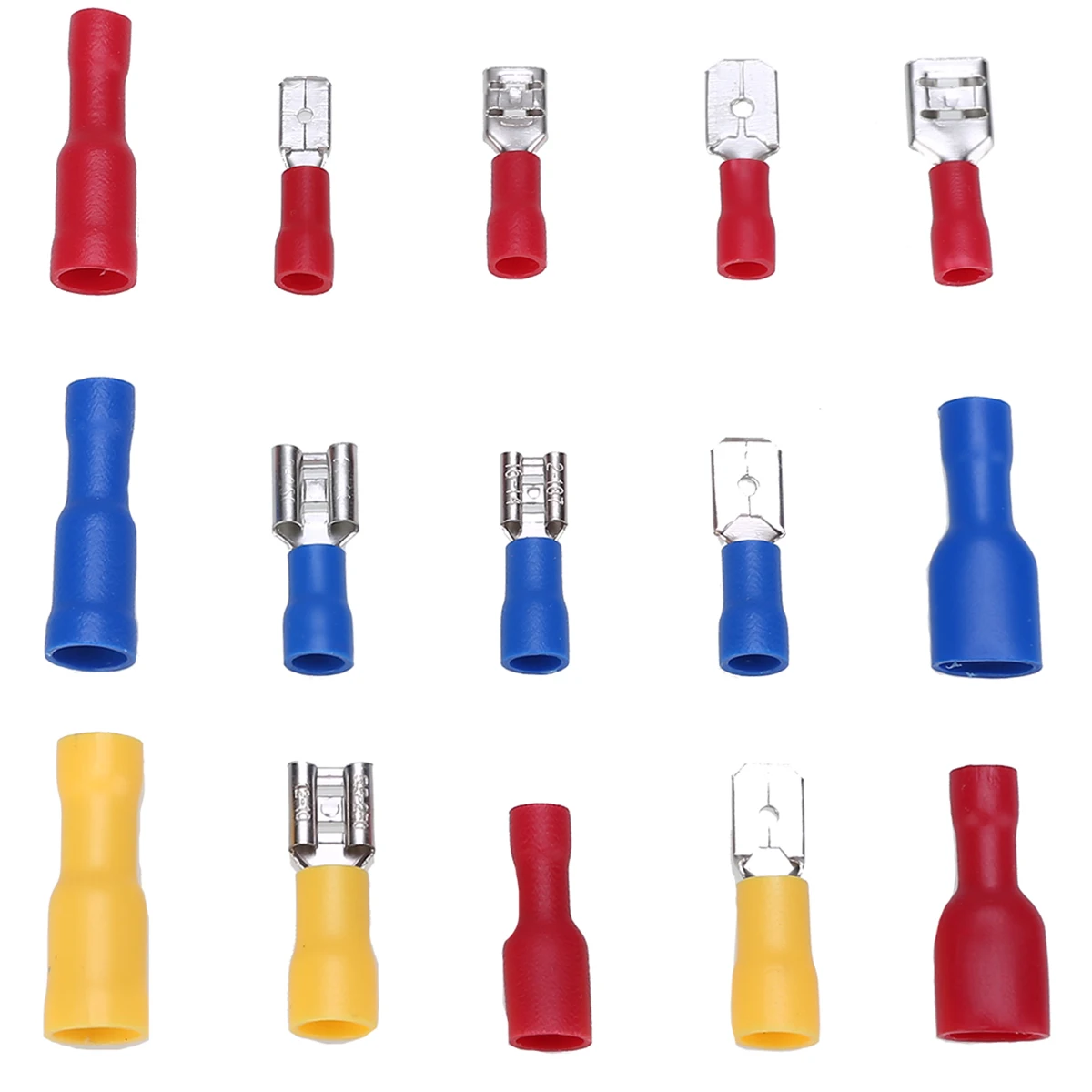 Skup 280 sztuk końcówki kablowe zestaw drut płaski kobiet i mężczyzn izolowany przewód elektryczny Złączki kablowe zaciski zestaw