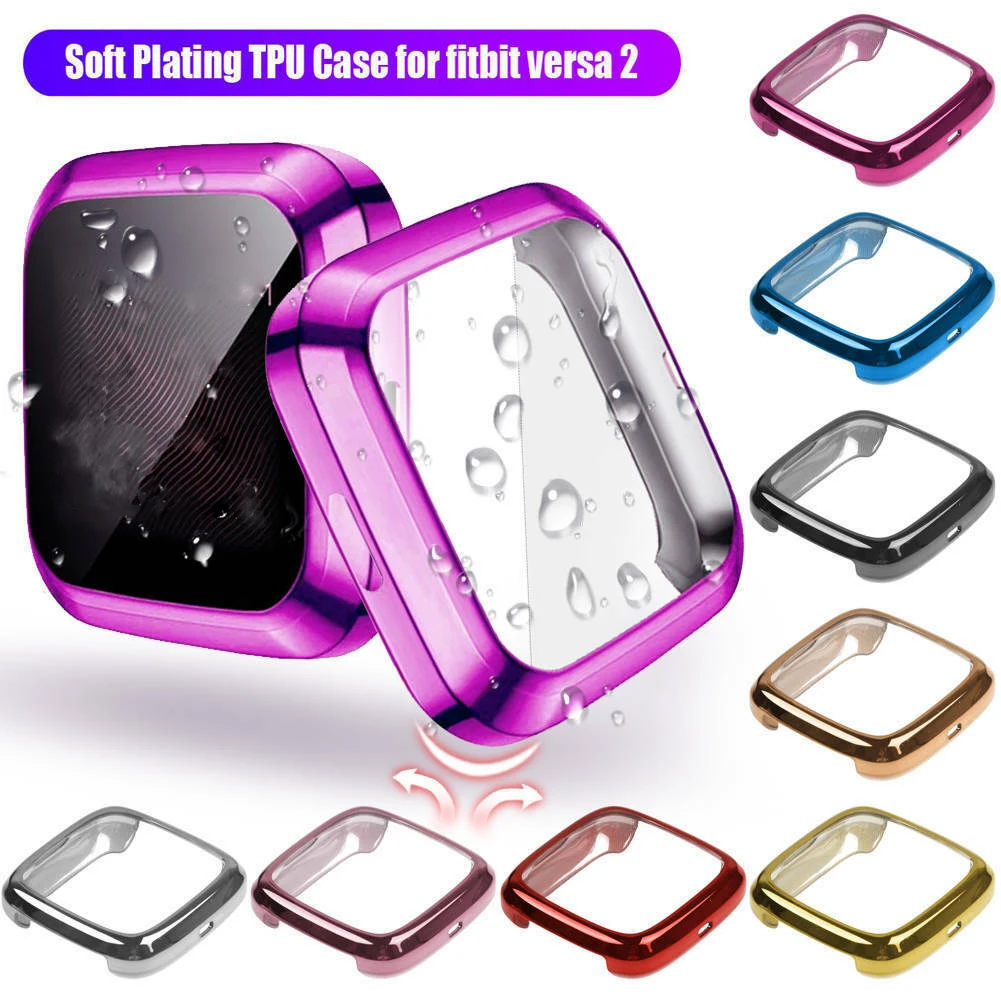

Soft Tpu Case For Fitbit Versa 2 Watch Slim Case Full Screen Protector Protect Waterproof Watch Shell Bumper Cover