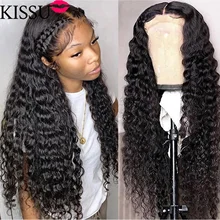 Deep Wave Frontal Wig Human Hair Brazilian Curly Lace Front Human Hair Wigs For Black Women Wet And Wavy T Part 4x4 HD Lace Wig