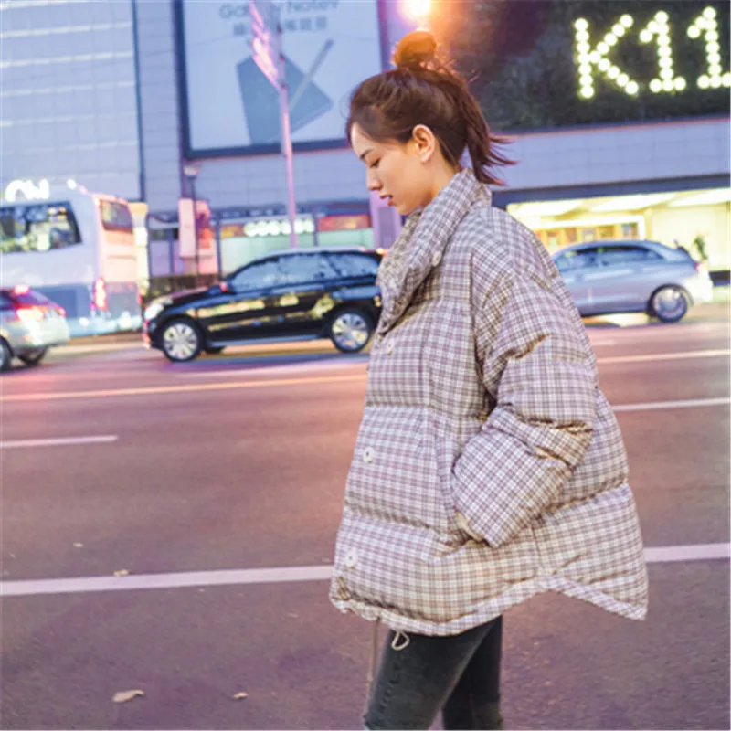 nueva moda tendencia Повседневная Chaqueta de algodón ropa de invierno suelta pan ropa mujer grueso abajo abrigo mujer corto