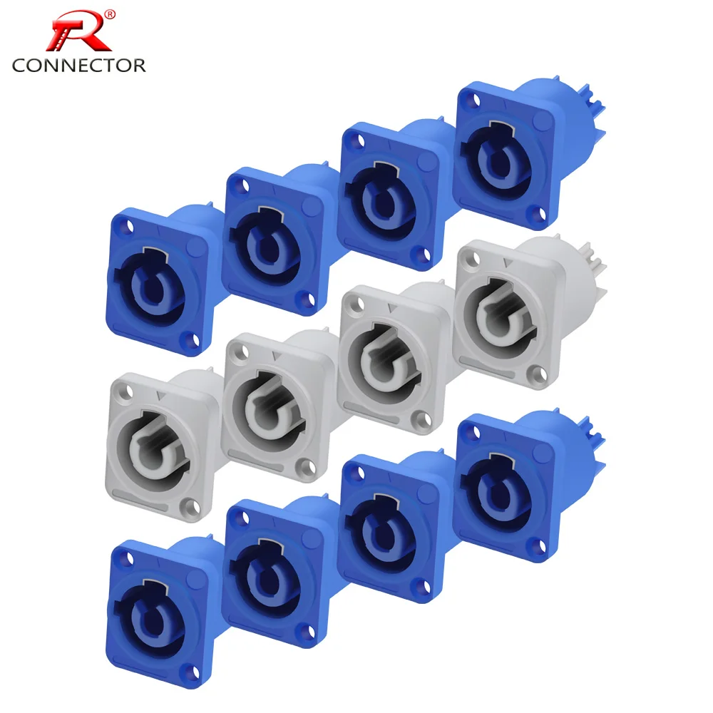 50Pcs Powercon Chassis Connector 3 Pin 3/16'' Flat Tab Terminals For Electric Drill Led Screen Stage Lights Power Connecting 50Pcs Powercon Chassis Connector 3 Pin 3/16'' Flat Tab Terminals For Electric Drill Led Screen Stage Lights Power Connecting