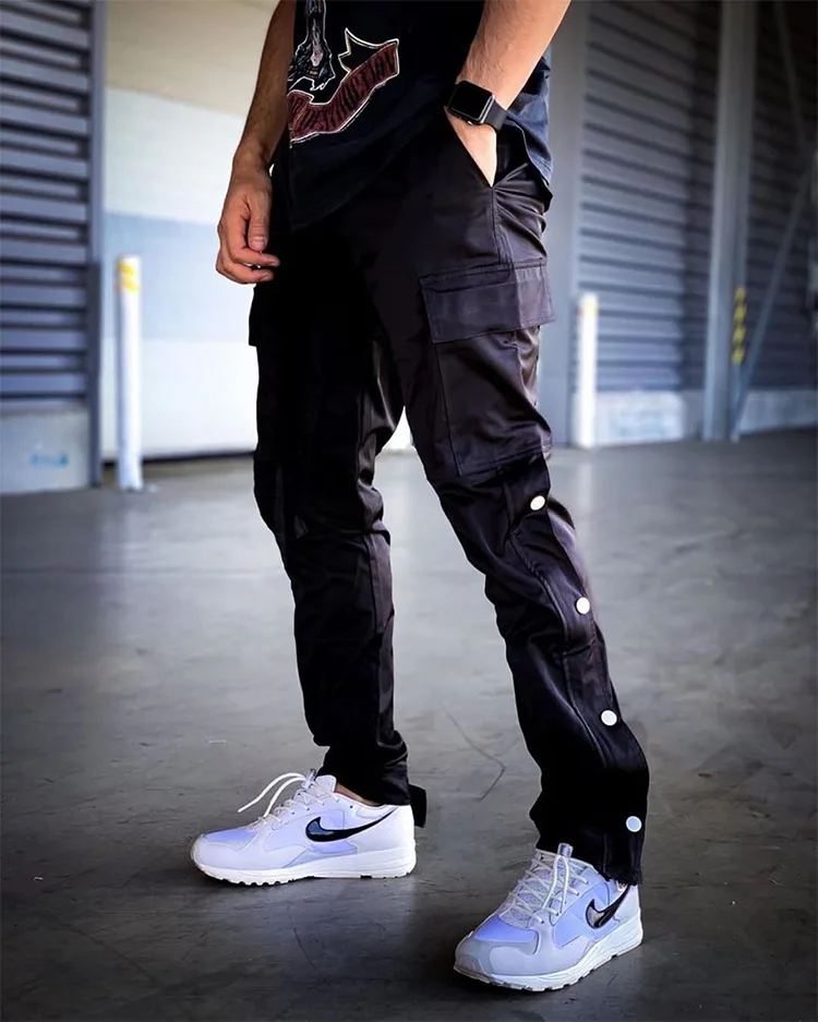 Cargo Pants Men 2020 Kanye Hip Hop Streetwear Jogger Pant Velcro Trousers Gyms Fitness Casual Joggers Sweatpants Men Pants brown sweatpants