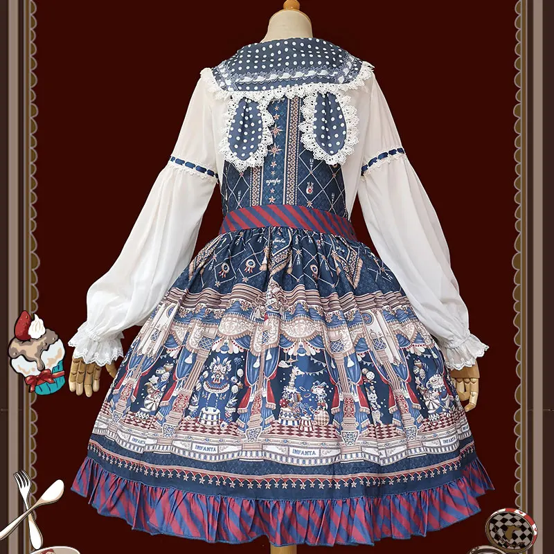 Sweet Lolita Chiffon Blouse Long Sleeve White Top