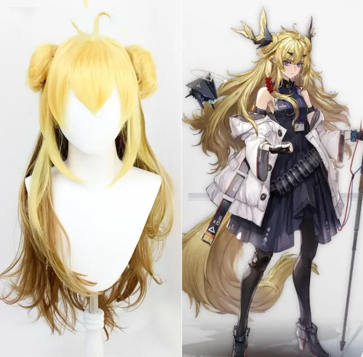 

Аниме arknight Leizi Косплей Желтый коричневый градиент смешанные длинные термостойкие волосы Хэллоуин Карнавал Вечерние