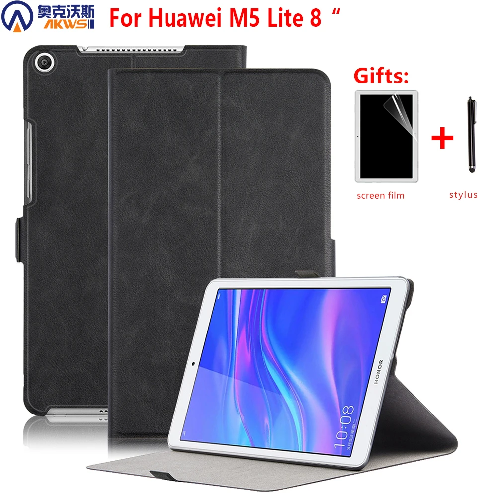 

Walkers PU Cover for 2019 Mediapad M5 LITE 8" Tablet Slim Case for M5 Youth Lite 8 JDN2-AL00 Protective Skin+gift