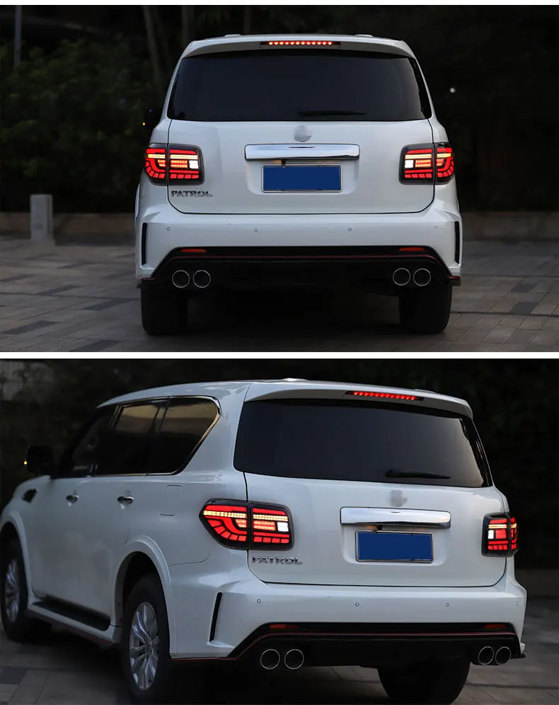 Автомобильный стильный светодиодный задний светильник для Nissan Patrol Y62 2012- светодиодный задний светильник+ тормозной светильник+ сигнальный светильник s+ парковочный светильник+ задний светильник