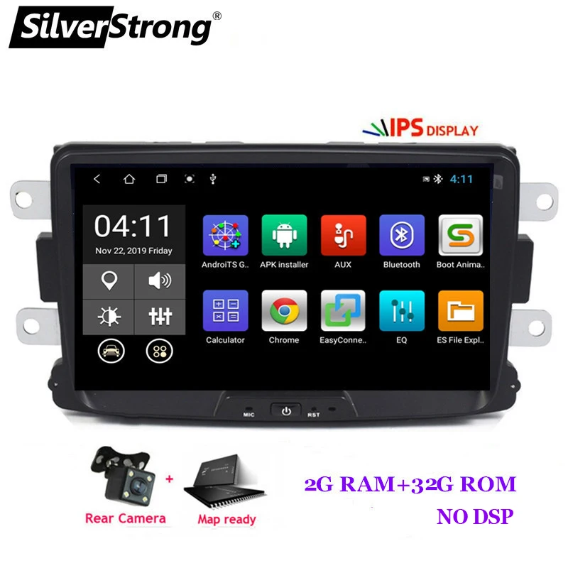 SilverStrong Android10 2Din 32 ГБ DSP KAPTUR Автомобильный GPS для RENAULT DUSTER DACIA LOGAN II DOKKER Carplay опция