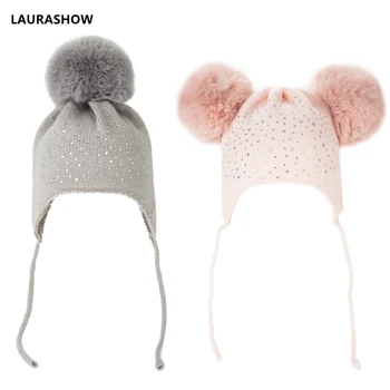 

Laurashow Baby Fur Ball Pom Pom Hat Kid Knit Cap
