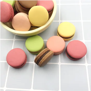 

10Pcs Miniature Cute Macaron Cake Flatback Resin Cabochon Simulation Fake Food DIY For Phone Cake Decoration Crafts: 23*13mm