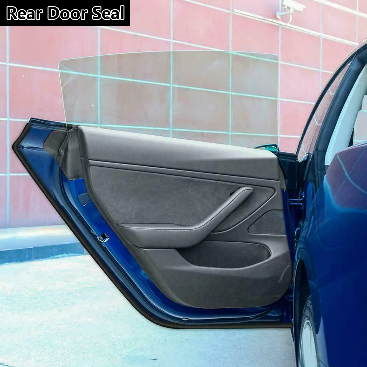 

For Tesla Model 3 Car Door Black Flexible Rubber Sealing Strips Soundproof 8pcs
