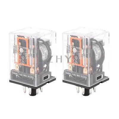 

Motor Control 8 Pin DPDT DIN Rail Electromagnetic Relay DC 24V Coil 2 Pcs