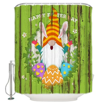 

Easter Day'S Egg Gnome Bathroom Shower Curtain Home Decoration Bathroom Accessories Shower Curtain