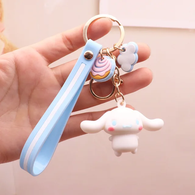 Sanrio Kawaii Plush Kitty Kuromi My Melody Cinnamoroll PVC Cute Plush Backpack Keychain Pendant Car Key Chain For Girls Gifts 4