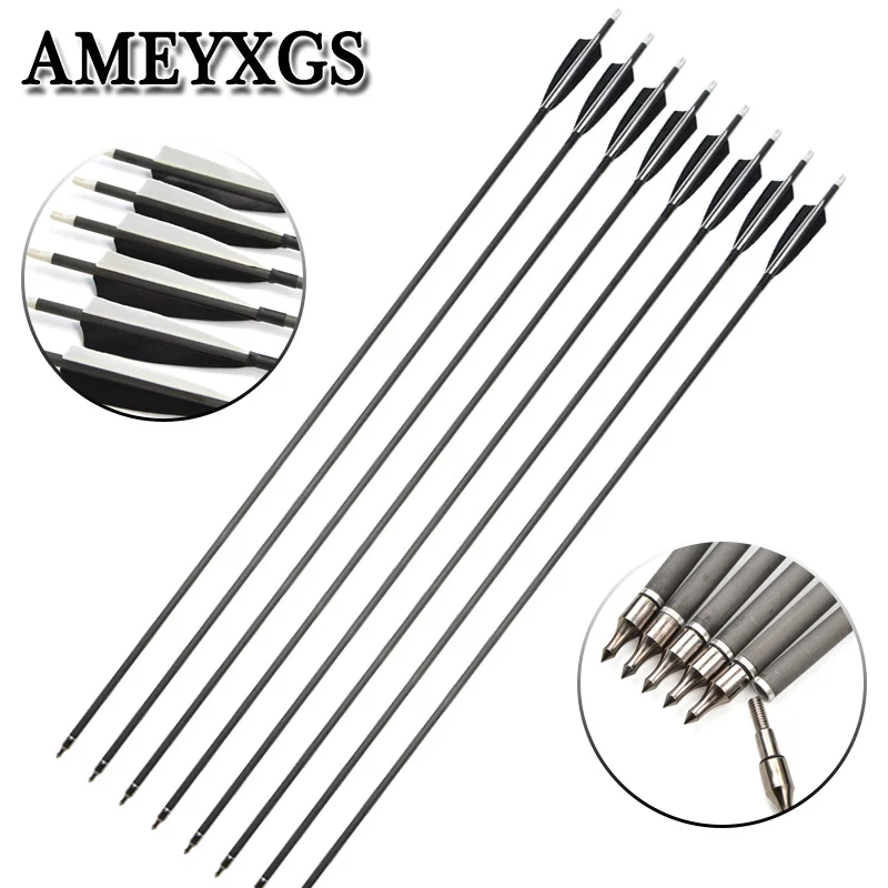 

10/20pcs Carbon Arrow Spine 500 ID6.2mm For Recurve Compound Bow Outdoor Hunting Shooting Bow And Arrow Archery Accessories