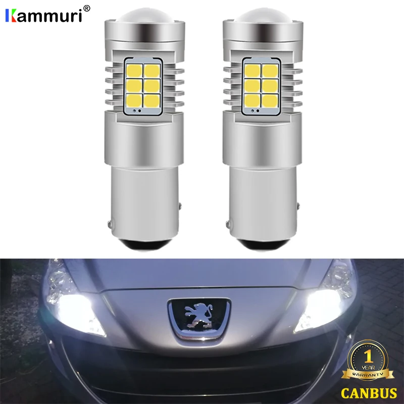 Светодиодные Автомобильные лампы kammusi (2), белые, без ошибок, 1157 P21/5 Вт, для Peugeot 308 408 3008 CRZ 2010 2011 2012, светодиодный дневные ходовые огни DRL|Сигнальная лампа| | АлиЭкспресс