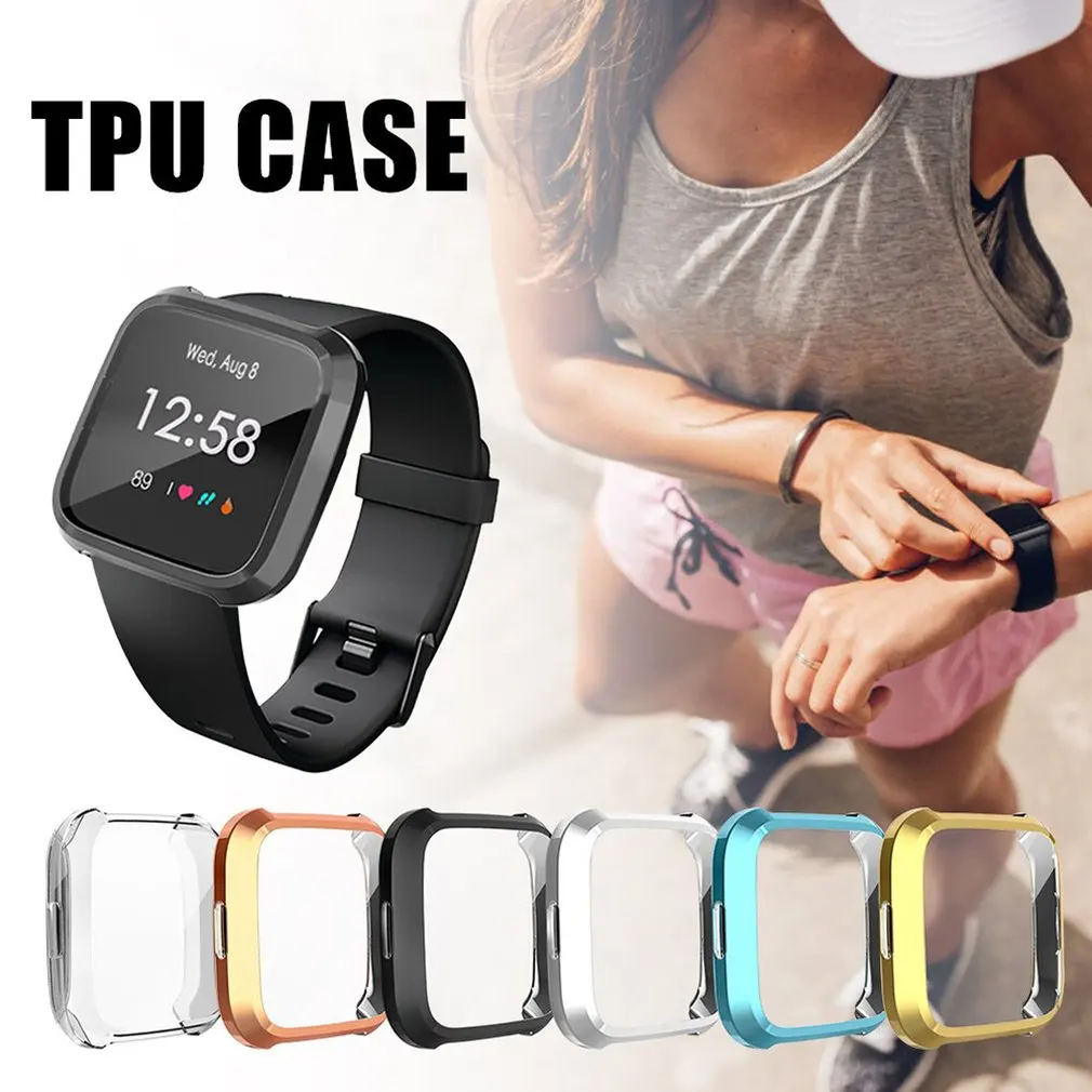 Защитный чехол для часов Fitbit Versa Lite с силиконовым покрытием резиновый чехол с защитой от падения термополиуретановый тонкий защитный чехол