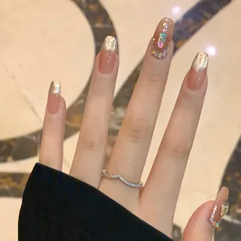 

Manicure Fake Nails Europe and America Drilling Section Manicure Drill Fake Nails Finished Product Deconstructable Wearing a Mag