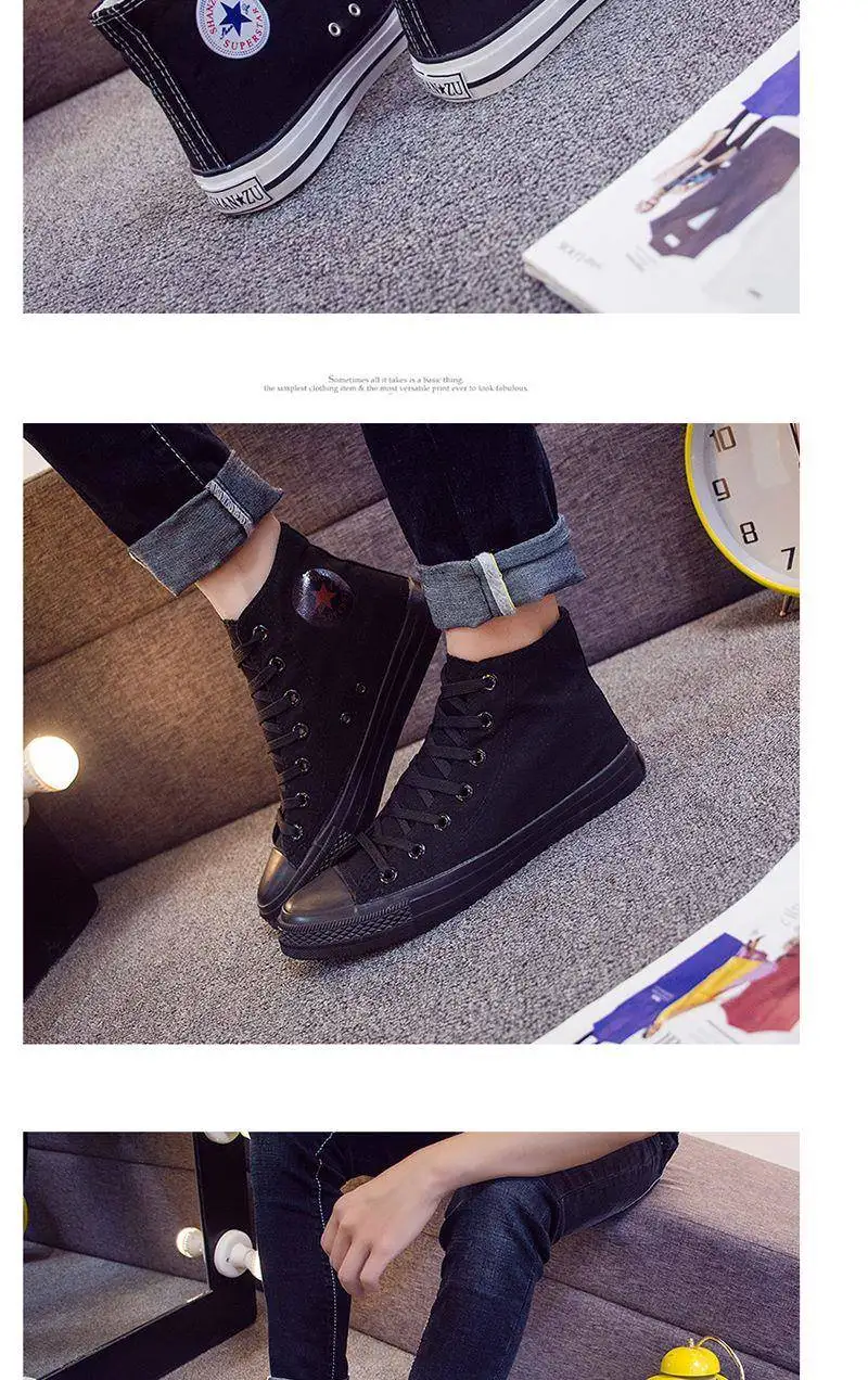Big size 35-47 high top sneakers canvas shoes boys sneakers unisex shcool shoes men comfort sneakers man autumn shoes