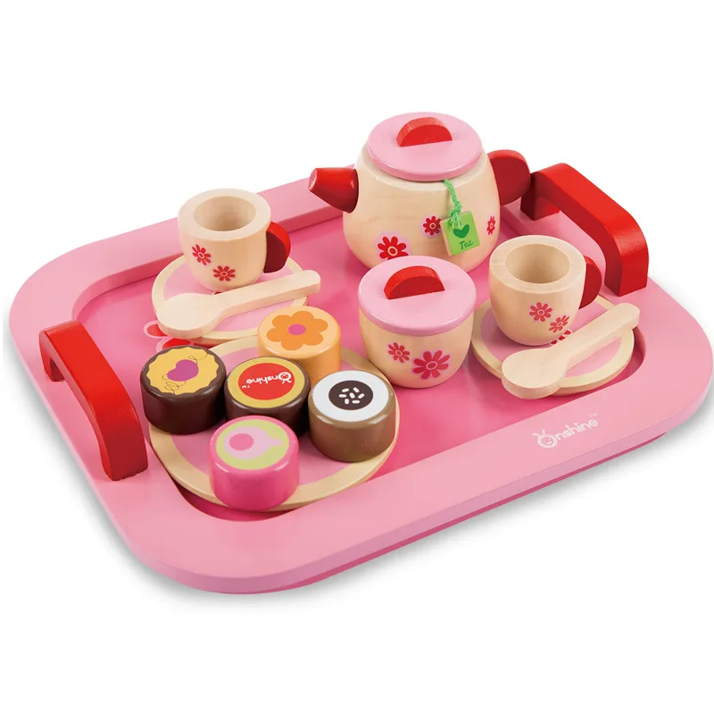 

Onshine Model Tea Set Cake Bread Afternoon Tea Birthday Baby Wood Children Play House Toys