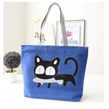 

Cute Cartoon Cat Canvas Shopping Casual Tote Bag for Women 2020 Lovely Printed Book Designer Lady's Shoulder Bags Girls