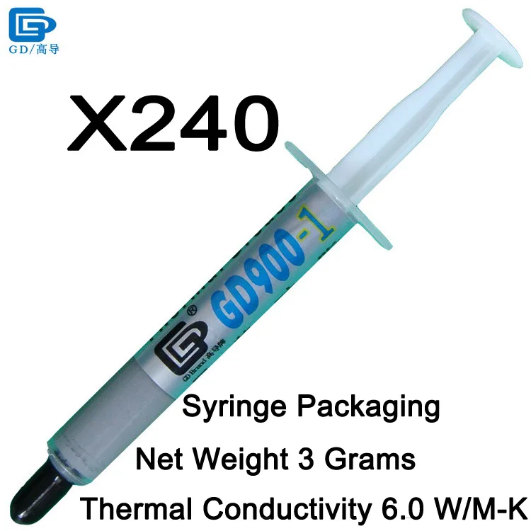 GD900-1 Термальность проводящая силиконовая смазка паста соединения, содержащий серебристо-серый CN30 CN150 CN1000 ST30 SSY1 SY1 SY3 SY7 SY15 SY30 BX3 - Цвет лезвия: GD900-1-SY3 240 PCS