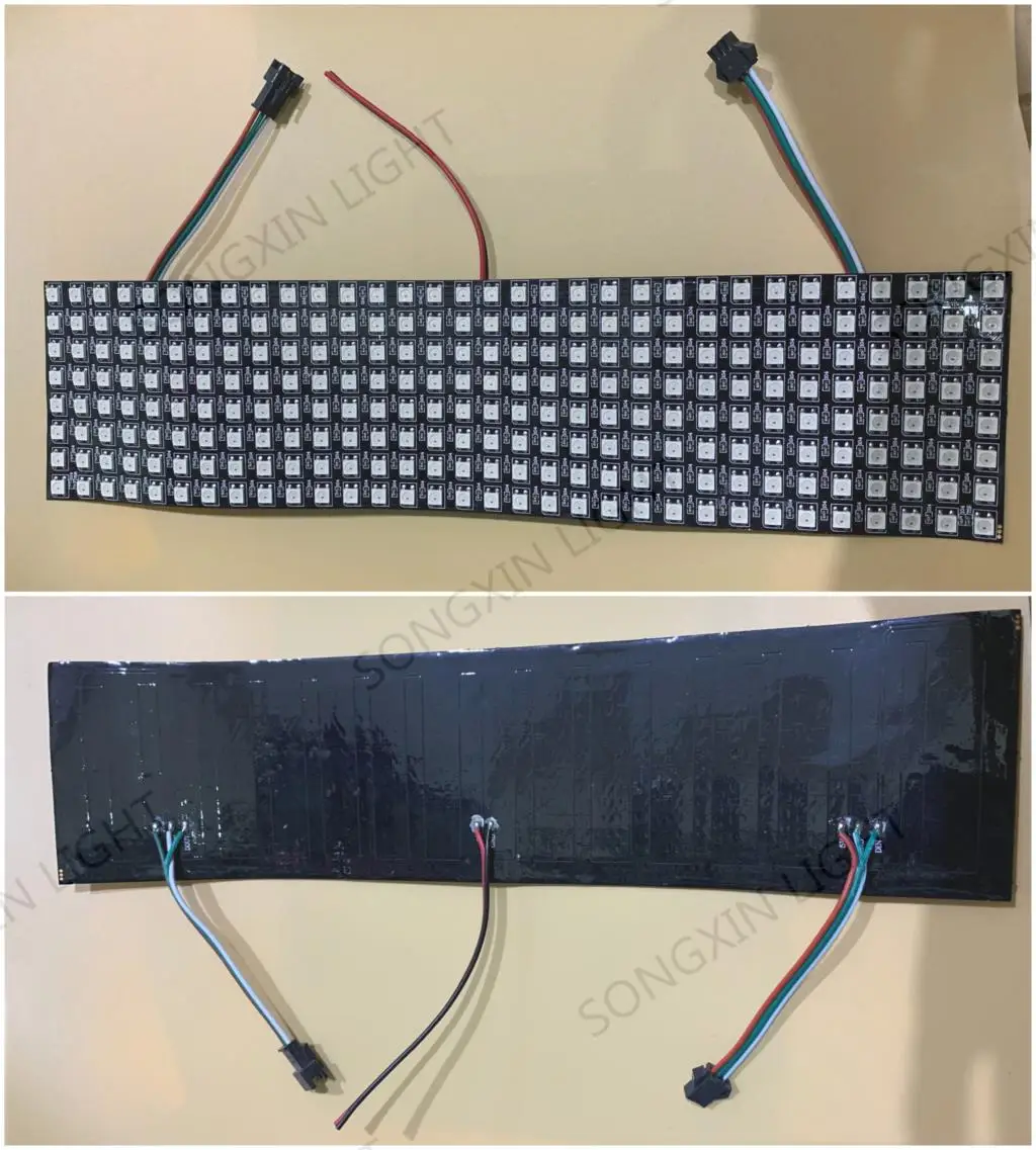 WS2812B WS2812 светодиодный панельный цифровой гибкий матричный 16*16 256 пикселей индивидуально адресуемый DC5V 5050 RGB полный цвет мечты UW - Цвет: 8x32 Soft board