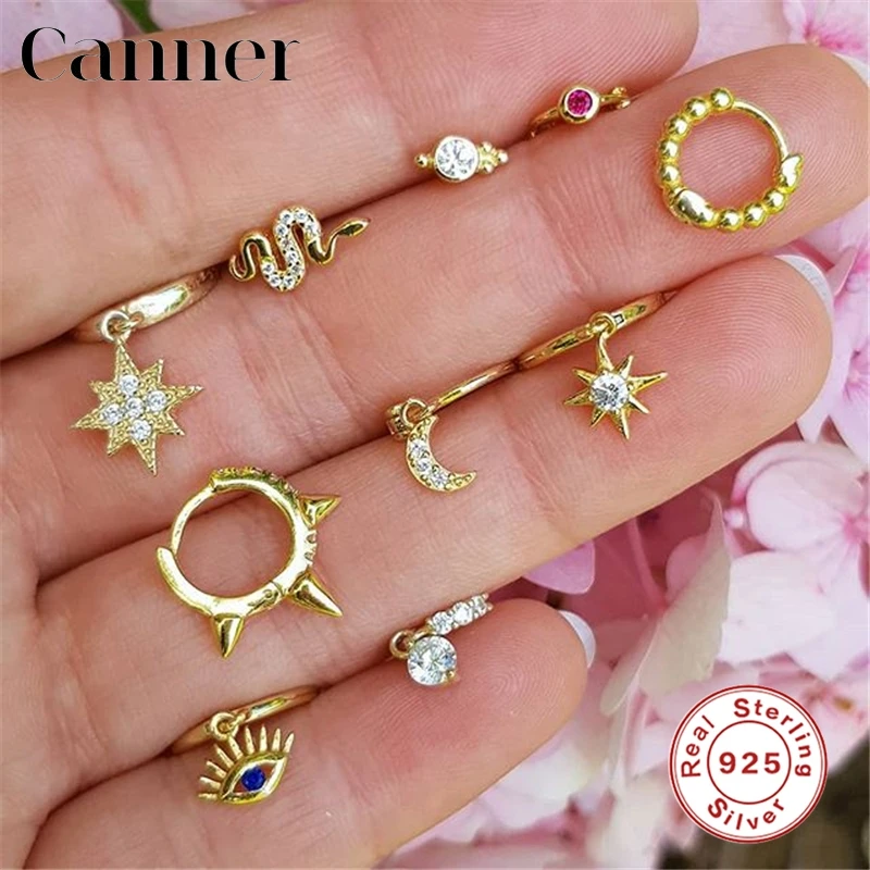 INS минималистичные циркониевые животные змея/серьги в форме глаз 925 пробы серебряные розы серьги гвоздики для женщин модные ювелирные изделия серьги