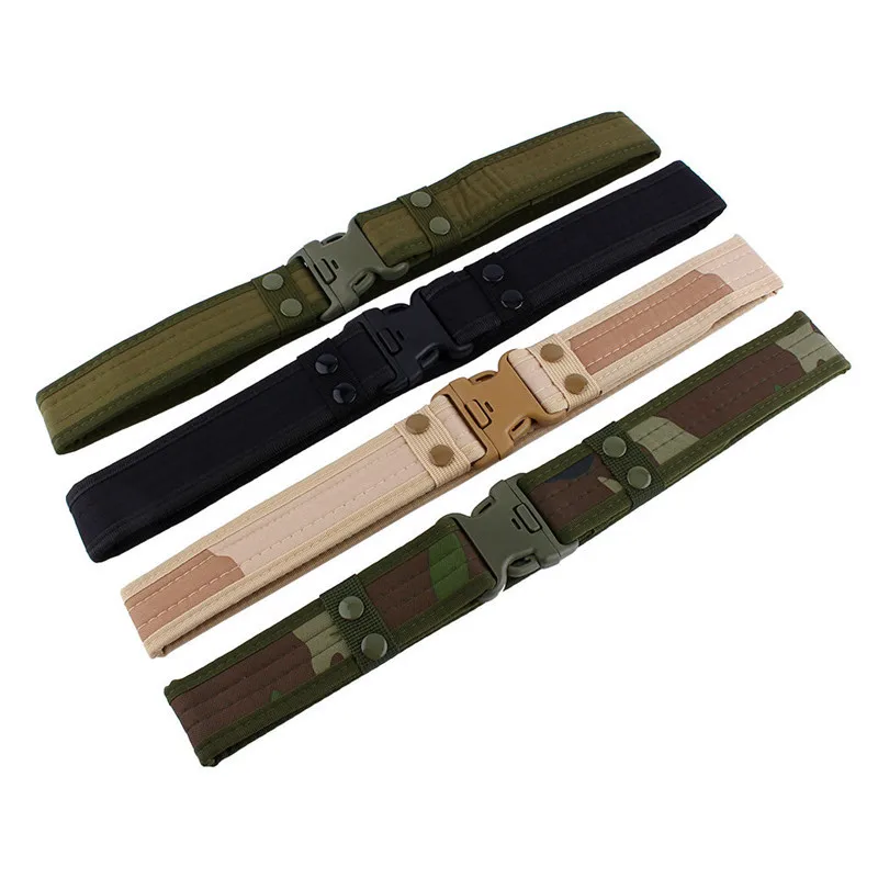 New Combat Canvas Duty Tactical Sport Belt with Plastic Buckle Army Military Adjustable Outdoor Fan Hook Loop Waistband Sadoun.com