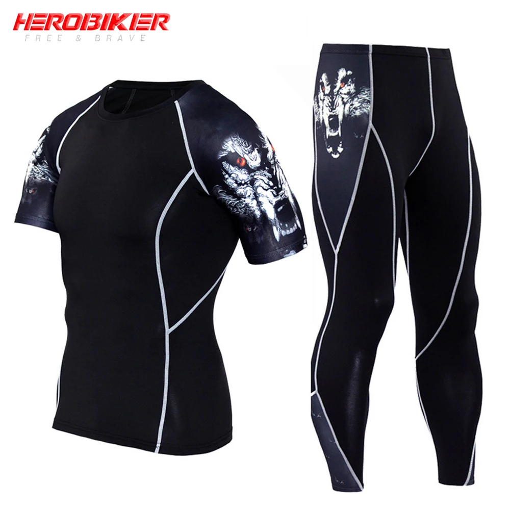 Мужская мотоциклетная куртка HEROBIKER Спортивная компрессионная футболка