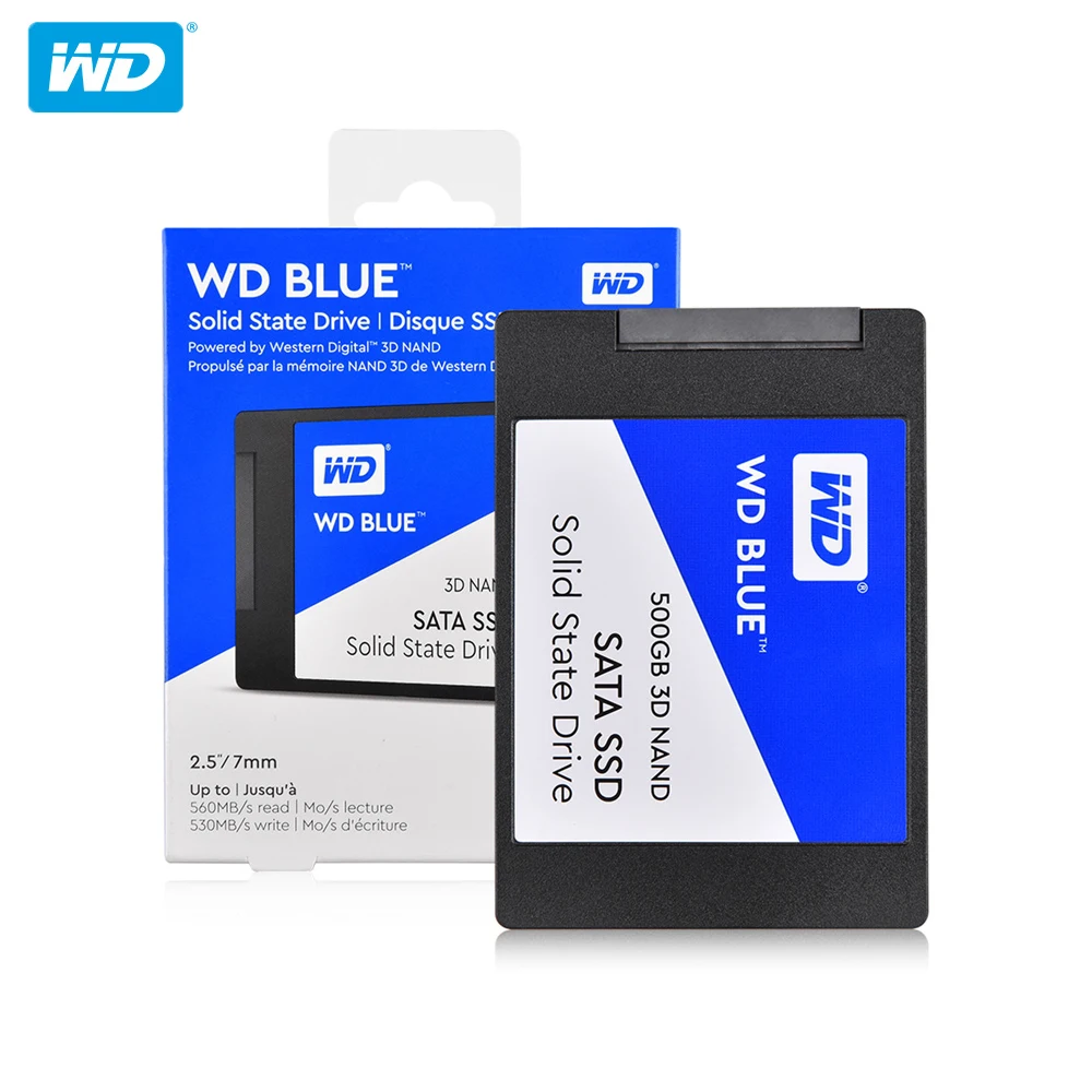100% Оригинальный Western Digital Blue SSD 250 ГБ 500 SATA 3 2 5 дюймов Внутренний твердотельный