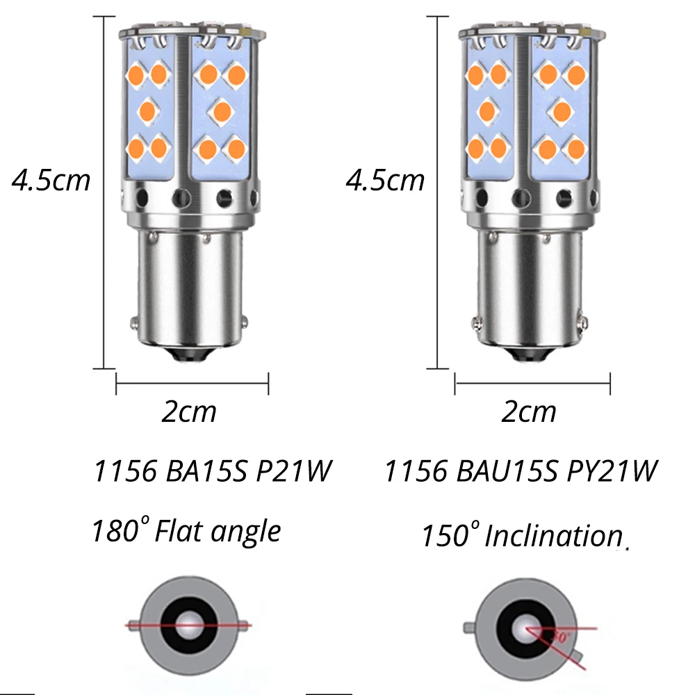 1PCS P21W LED 1156 BA15S PY21W BAU15S 35SMD Car Reserve Lamp Auto Styling Brake Light Turn Signal Bulb 12V License Plate Lights