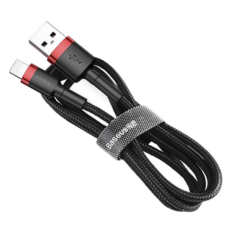 Baseus Освещение USB кабель для iPhone Xs Max Xr X S 2.4A кабель передачи данных для быстрой зарядки для iPhone 8 7 6 iPad мобильный телефон зарядное устройство Шнур - Цвет: Red Black