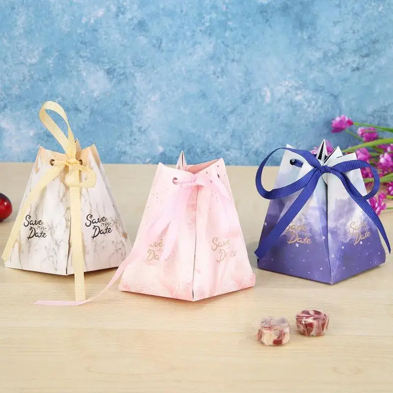 10 шт. свадебные коробки конфет душ день рождения пентагональные сумки вечерние свадебные украшения