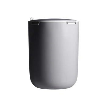 

6L Press-Type Garbage Can Premium Water-Resistant Waste Bins Trash Can with Lid for Home Kitchen Toilet Gray