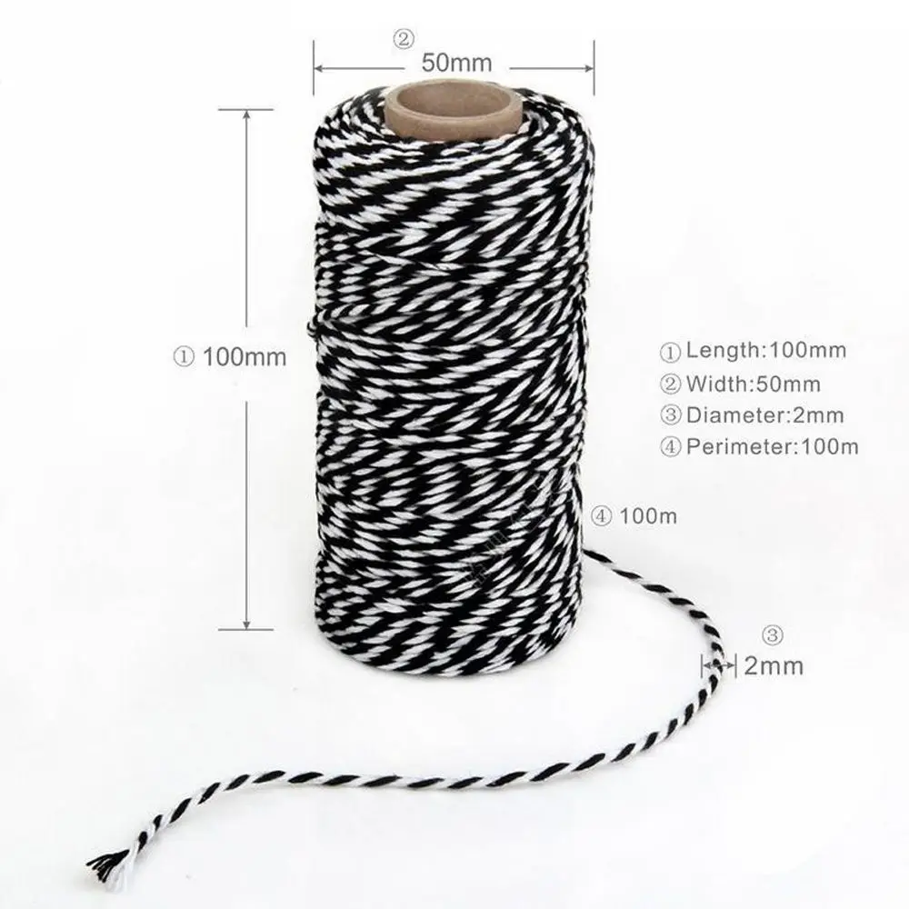 100meters/roll Cotton cord string Rustic Rope DIY Handmade Halloween Christmas Gift Packing Craft Home Decor Supplies