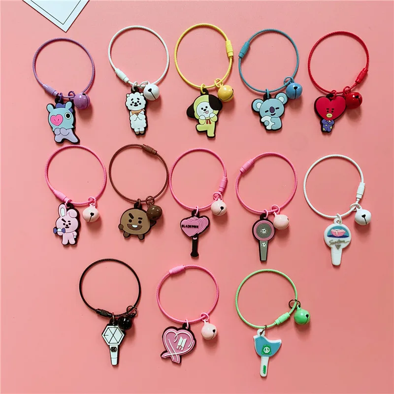 

10 sets/lot KPOP BLACKPINK EXO GOT7 TWICE SEVENTEEN Keychain JUNGKOOK JIMIN SUGA JIN RM J-HOPE LISA ROSE PVC Pendant key ring