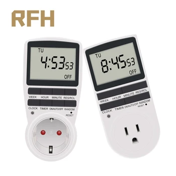 

Electronic Digital Timer Switch EU US Plug Kitchen Outlet 230V 110V 7 Day 12/24 Hour Programmable Timing Socket