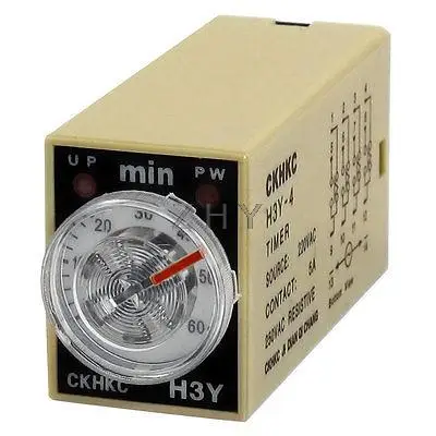 

H3Y-4 AC 220V 4PDT 0-60 Minutes 60Min 14 Pins Power on Time Delay Relay
