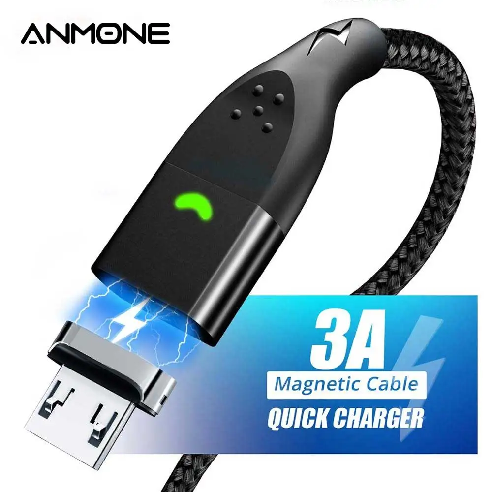 Кабель Micro USB ANMONE для быстрой зарядки магнитный кабель передачи данных быстрая