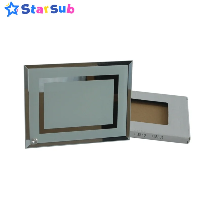 

8" Sublimation Blank Glass Photo Frame Double Mirror Border 25pcs Bulk Wholesale US Stock Fast Delivery Support Local Pick Up