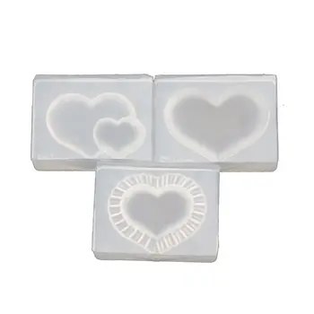 

3 Shape Handmade Small Heart Silicone Mold Biscuit Chocolate Mold Heart Epoxy Resin Casting Mold Jewelry Making Tools