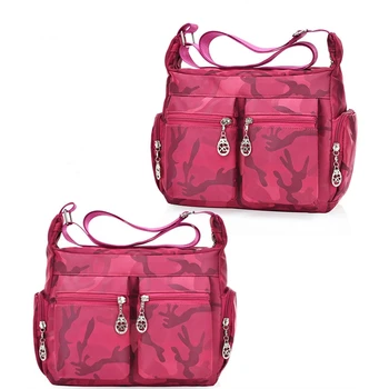 

New Women Bag Waterproof Oxford Messenger Crossbody Bag for Lady Travel Shoulder Bags Floral Interior Zipper Pocket Fashion Box