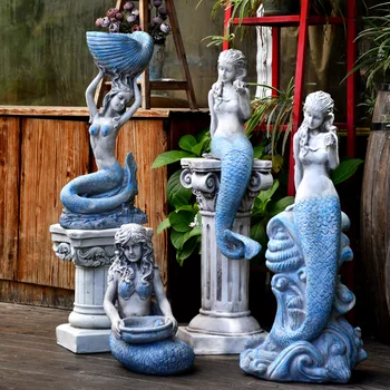 

OUTDOOR GARDEN CEMENT MERMAID DECORATION CREATIVE FARMHOUSE GARDENING GROCERIES FIGURINES CRAFTS COURTYARD LANDSCAPE FURNISHINGS
